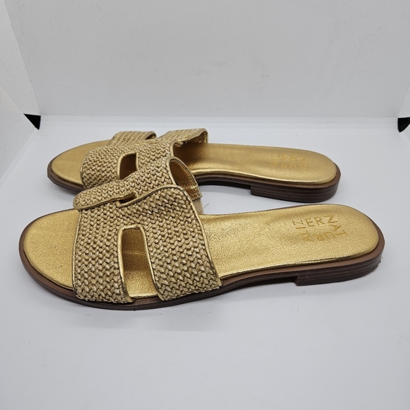 Naturalizer Fame2 gold knit slide sandals size 8.5M - Picture 3 of 7